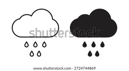 Rain icon. filled flat sign for mobile concept and web design