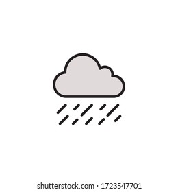 rain icon filled outline vector. isolated on white background