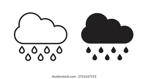 Rain icon in filled, thin line, stroke style for website and apps