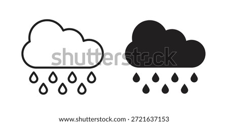 Rain icon in filled, thin line, stroke style for website and apps