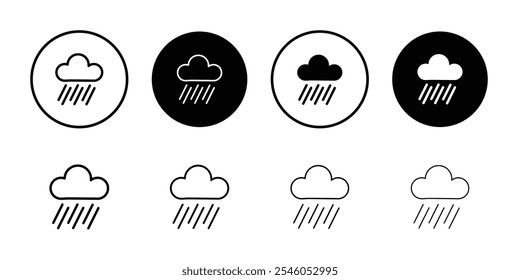 Ícone de chuva Ilustração de arte plana em contorno