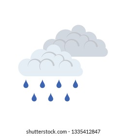 Rain icon. Flat color design. Vector illustration.