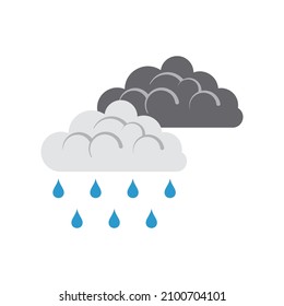 Rain Icon. Flat Color Design. Vector Illustration.