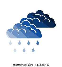 Rain Icon. Flat Color Ladder Design. Vector Illustration.