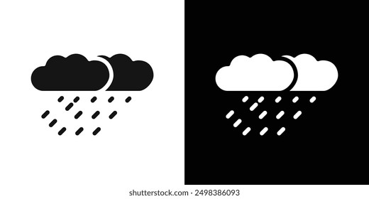 Conjunto de símbolos de línea plana de icono de lluvia.
