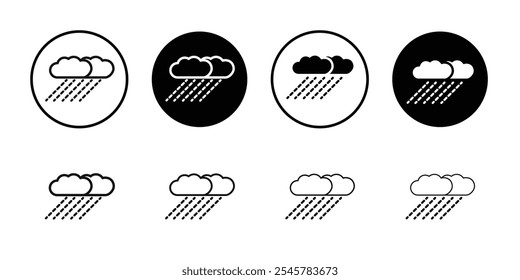 Ícone de chuva - conjunto de símbolos de linha plana.