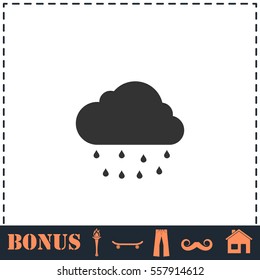 Rain icon flat. Simple vector symbol and bonus icon