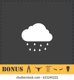 Rain icon flat. Simple vector symbol and bonus icon