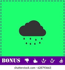 Rain icon flat. Simple vector symbol and bonus icon