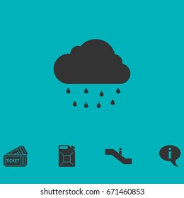 Rain icon flat. Simple vector symbol and bonus icon