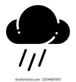 Rain icon in glyph style. Cloud and rain icon in glyph style