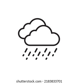 rain icon, icon
 heavy rain, clouds with raindrops, simple design minimalist lines on white background.