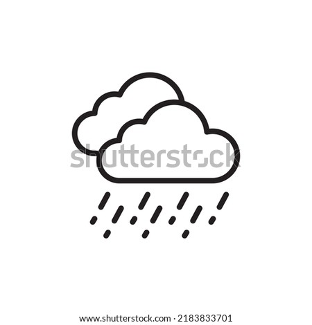 rain icon, icon
 heavy rain, clouds with raindrops, simple design minimalist lines on white background.