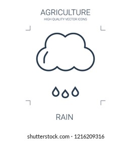 rain icon. high quality line rain icon on white background. from agriculture collection flat trendy vector rain symbol. use for web and mobile