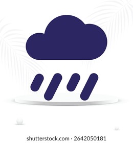 Rain icon illustrating rainy weather and natural water cycle
