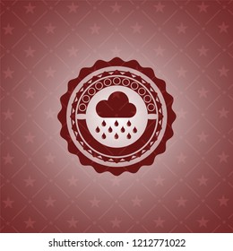 rain icon inside badge with red background