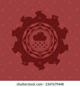 rain icon inside badge with red background