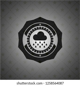 rain icon inside black emblem. Vintage.
