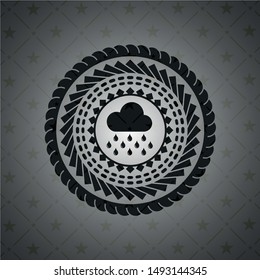 rain icon inside black emblem