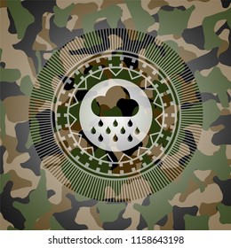 rain icon inside camouflage texture