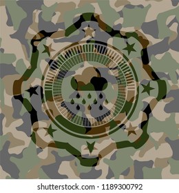 rain icon inside camouflage texture