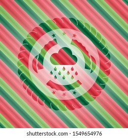 rain icon inside christmas emblem background.