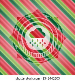 rain icon inside christmas style emblem.