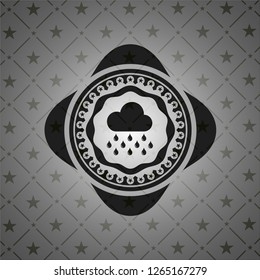 rain icon inside dark badge or emblem