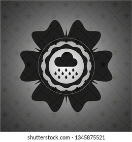 rain icon inside dark badge or emblem