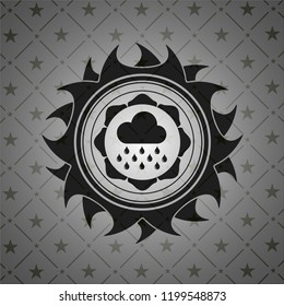 rain icon inside dark emblem
