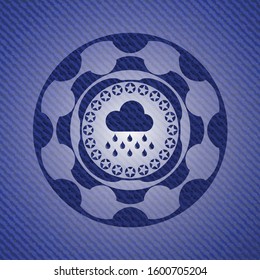 rain icon inside emblem with jean high quality background