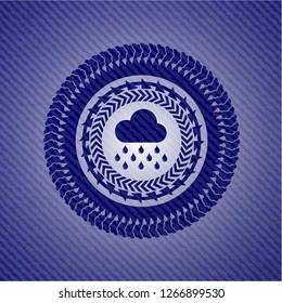rain icon inside jean background