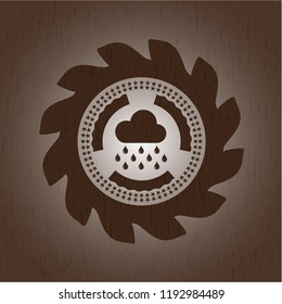 rain icon inside wood emblem