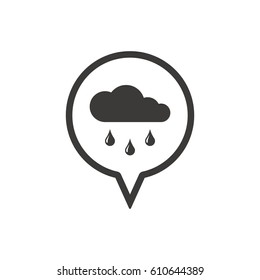   Rain  icon,  isolated. Flat  design. 
