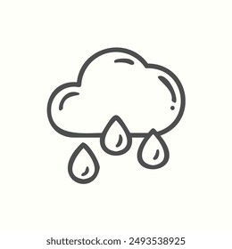 rain icon, isolated handdrawn icon theme travel