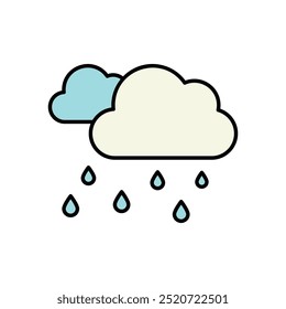 Rain icon isolated on a white background. Vector illustration.