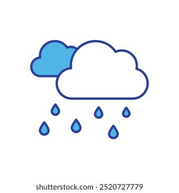 Icono de la lluvia aislado en un fondo blanco. Ilustración vectorial.