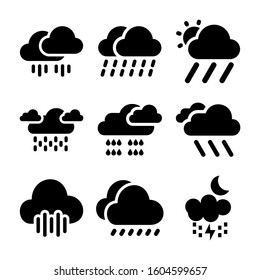 rain icon isolated sign symbol vector illustration - Collection of high quality black style vector icons
