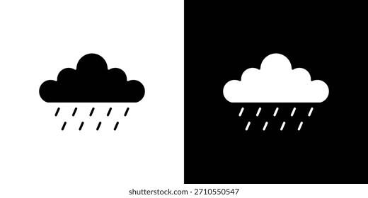 Icono de lluvia línea arte editable golpe y colección sólida para el diseño App