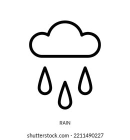 icono de lluvia. Diseño De Estilo De Arte De Línea Aislado En Fondo Blanco