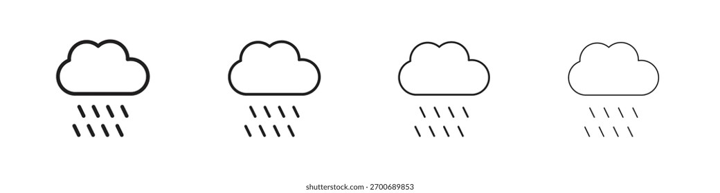 Rain icon line design. thin line vector icon set.