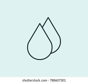 Rain icon line isolated on clean background. Droplet concept drawing icon line in modern style. Vector illustration for your web site mobile logo app UI design.