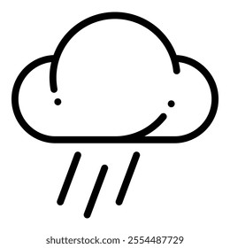 Rain icon in line style. Cloud and rain icon in line style
