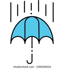 Rain icon lineal color vector illustration 
