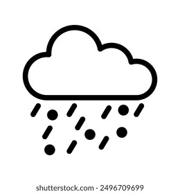 Rain icon linear logo mark in black and white