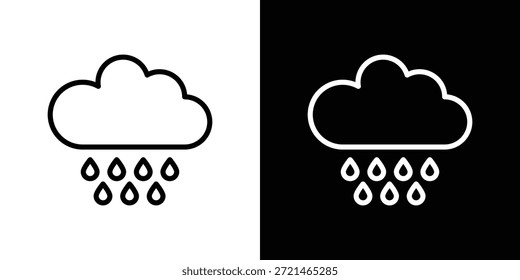 Rain icon logo concept in strokes