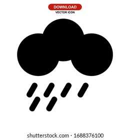 icono de lluvia o logotipo símbolo de signo aislado ilustración vectorial - iconos vectoriales de estilo negro de alta calidad
