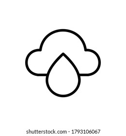 Vector con logotipo de icono de lluvia aislado. Conjunto de iconos de naturaleza y clima. Stroke editable y Pixel Perfect.