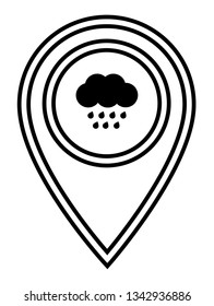 rain icon and map pin. logo concept. Designed for your web site design, logo, app, UI