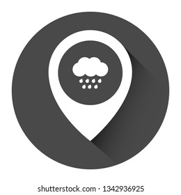 rain icon and map pin. logo concept. Designed for your web site design, logo, app, UI